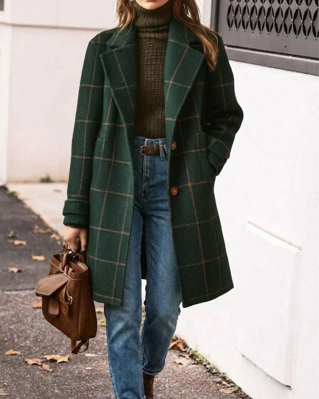 Dina™ | Abrigo de lana a cuadros