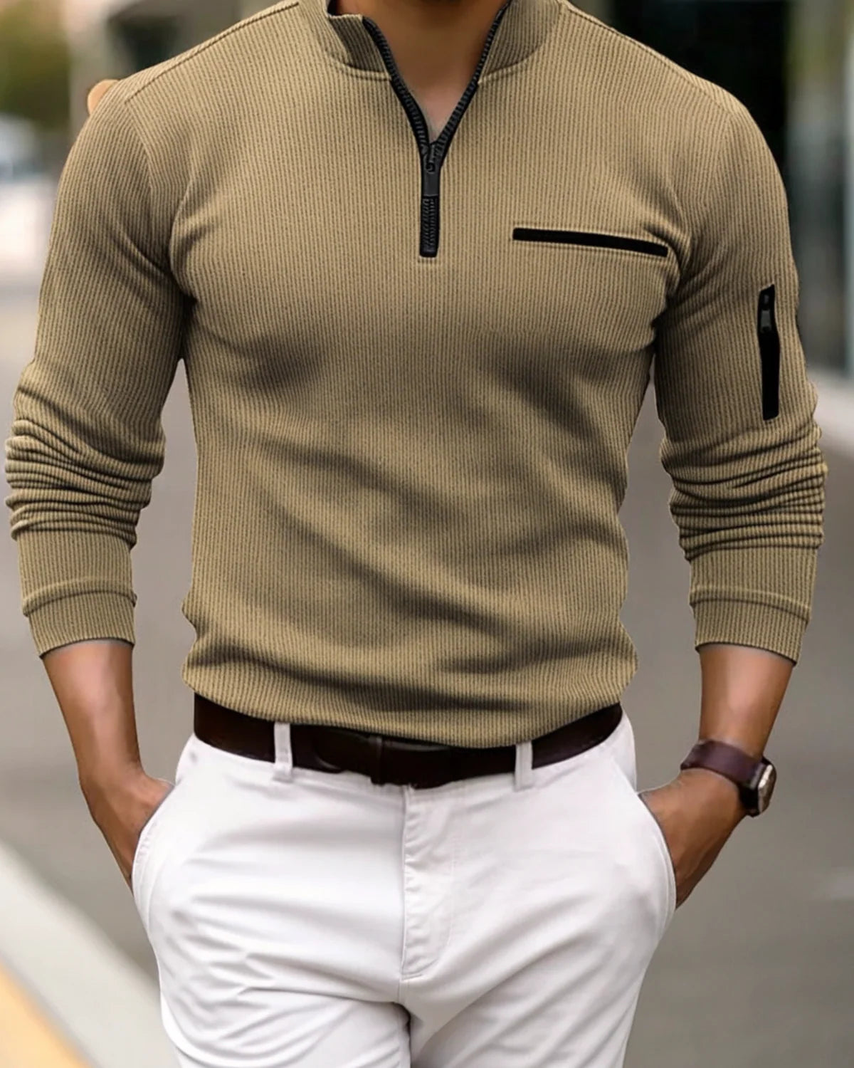 Gustavo™ | Camiseta de manga larga con cremallera