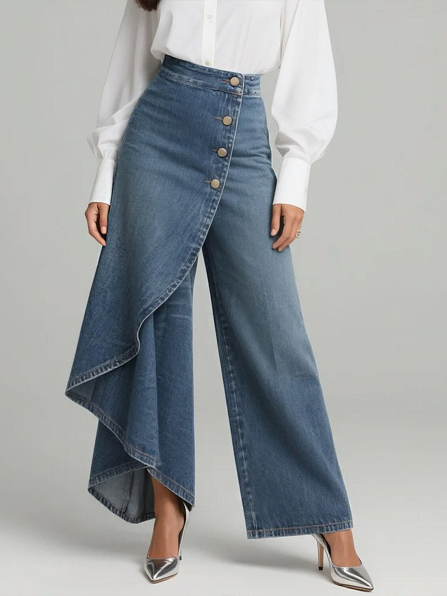Pantalones Vaqueros Cruzados Elegantes