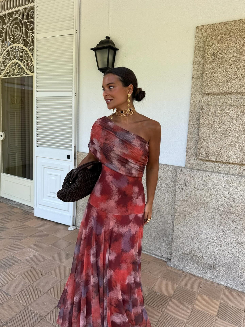 Vestido Toledo Estampado en Rojo