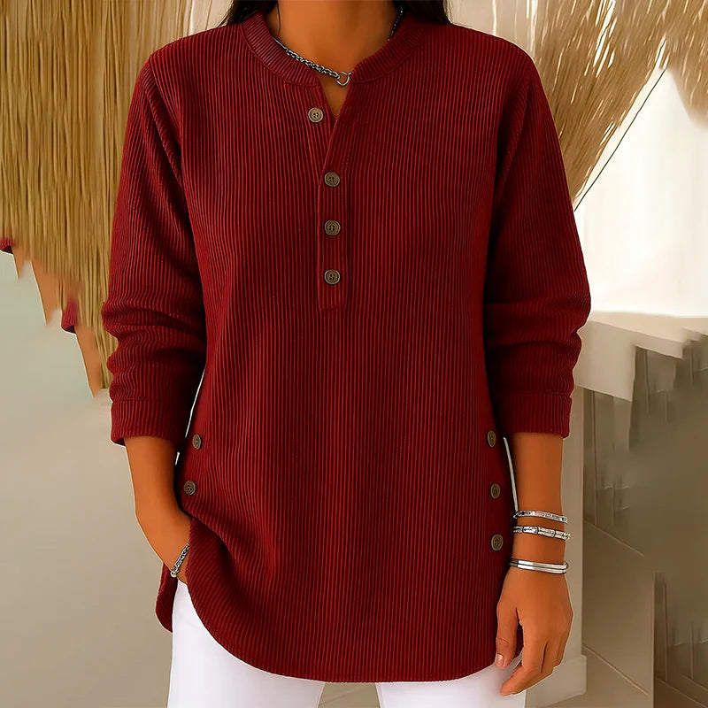 Blusa de pana con botones Henley™