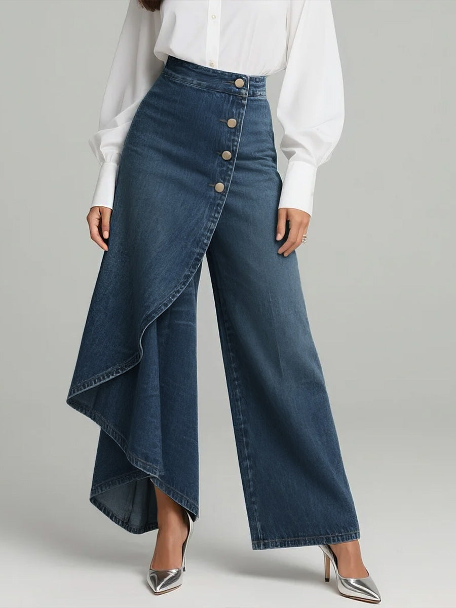 Pantalones Vaqueros Cruzados Elegantes
