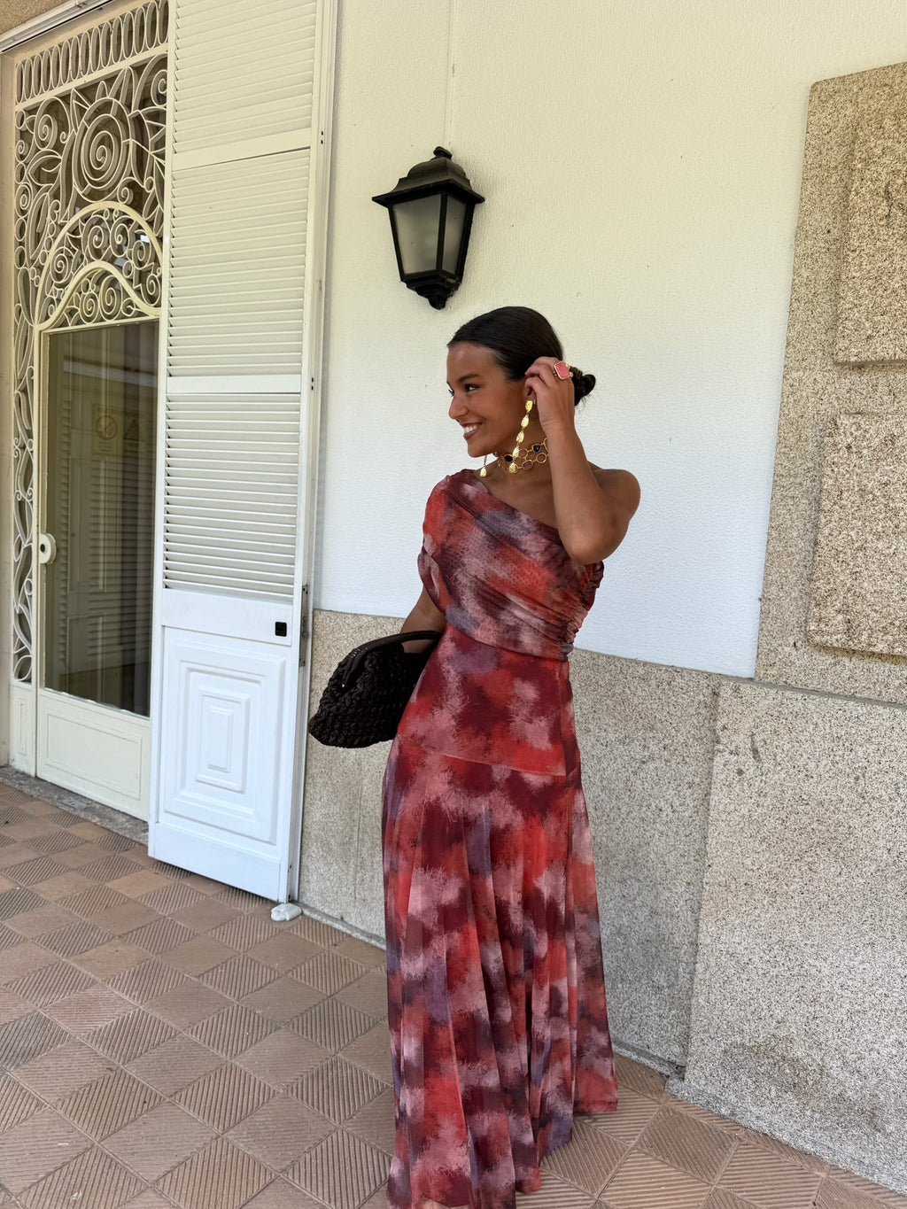 Vestido Toledo Estampado en Rojo