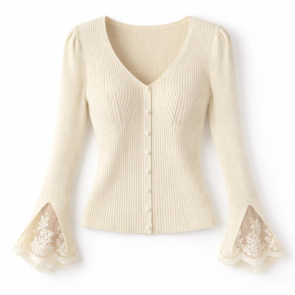 Le Leurie | Tejido de encaje de lujo con escote en V