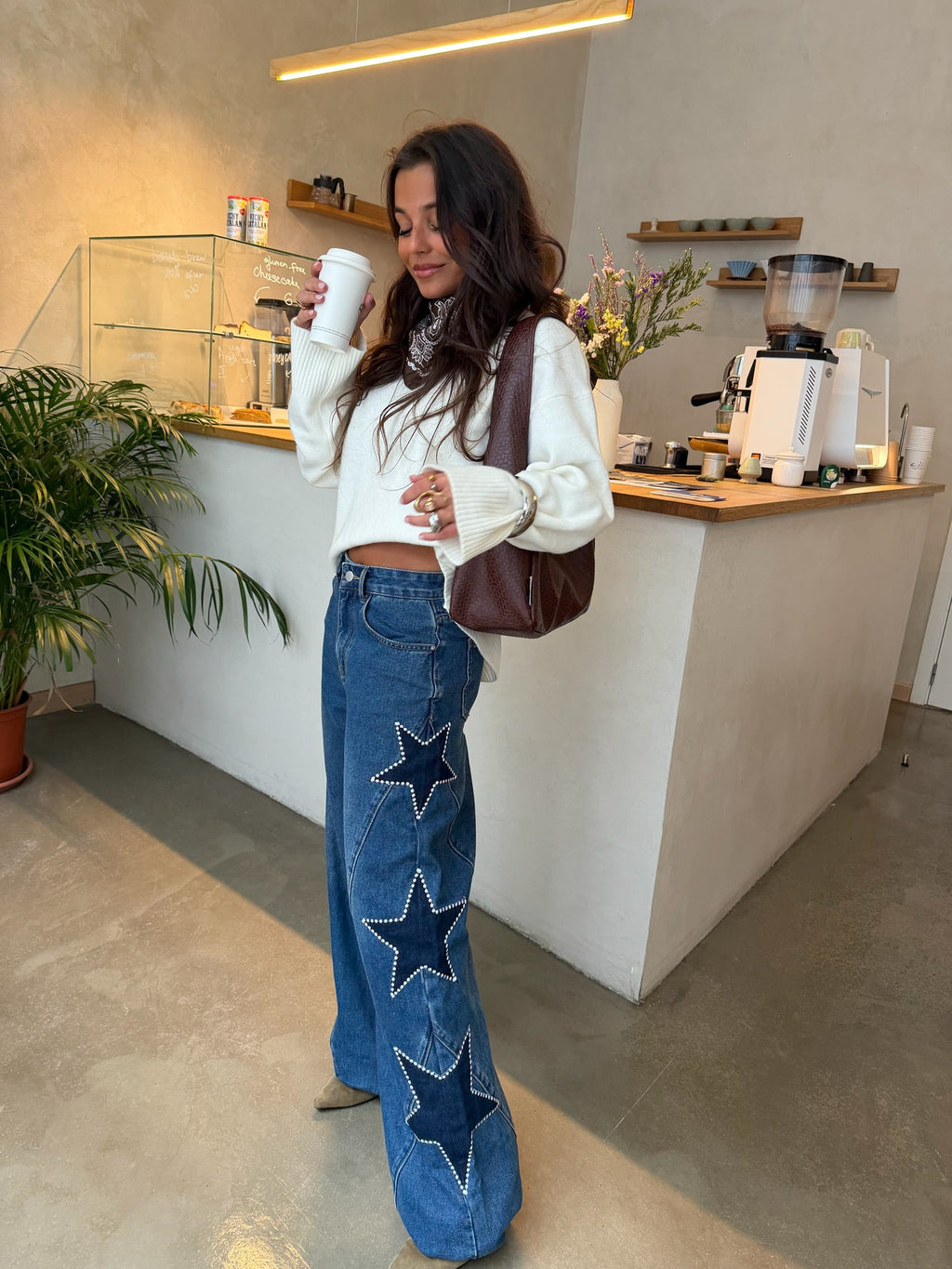 Vaqueros Denim Azul Oscuro con Estrellas