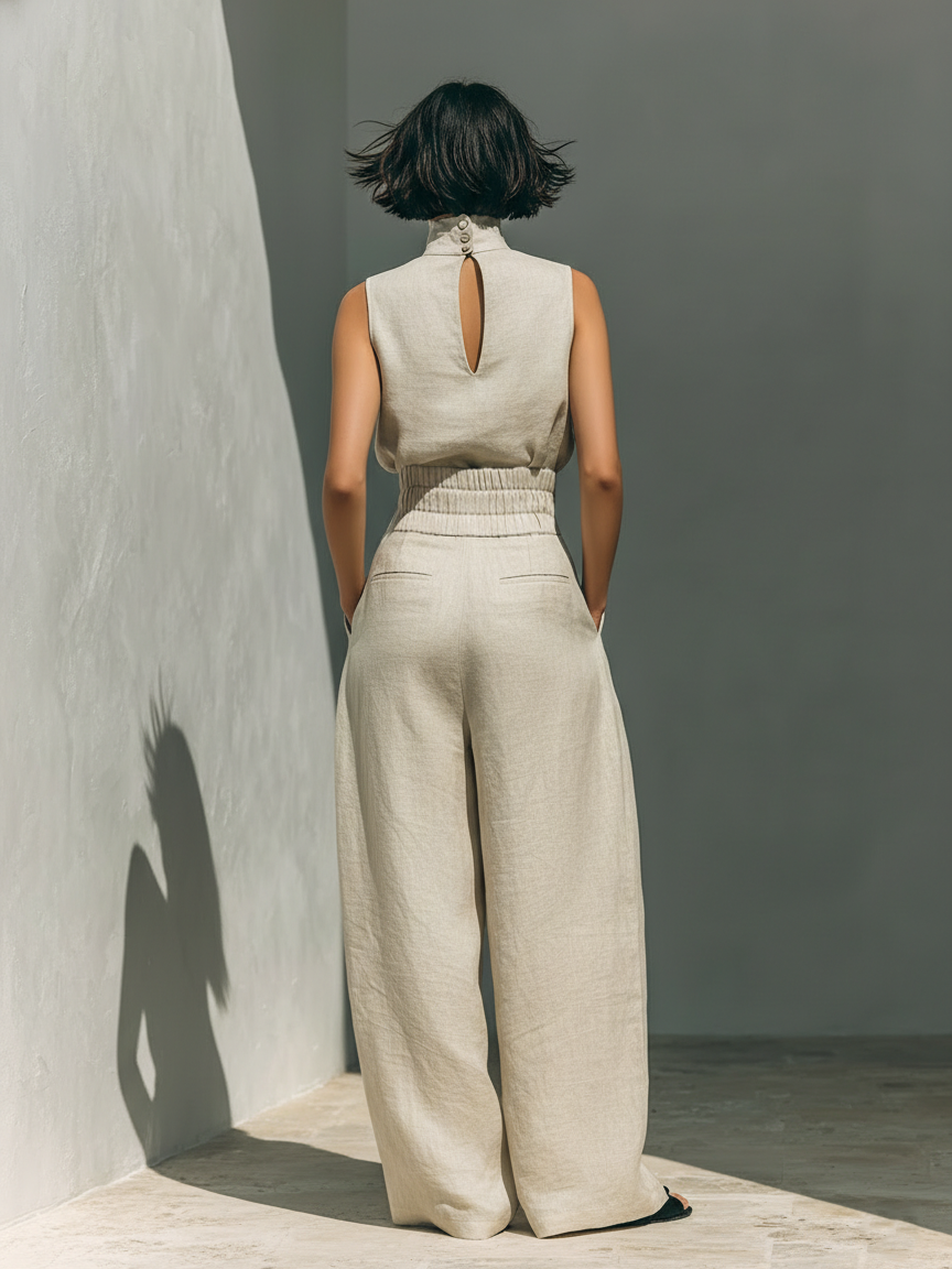 Maria | Conjunto Top y Pantalón Ancho Elegante