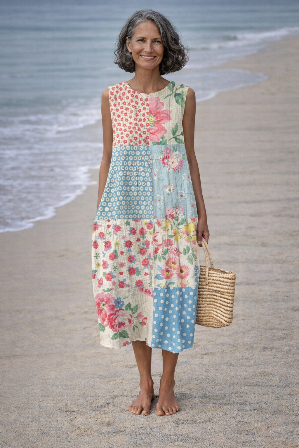Valeria| Vestido Midi de Patchwork