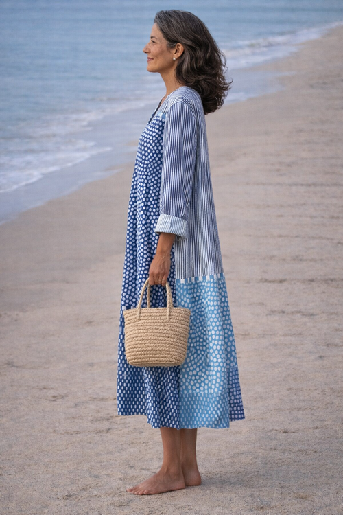 Brisa Vestido Fluido Azul